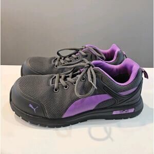 Puma Levity Safety Womens 7 Work Composite Toe Slip Oil Resistant Grey Purple